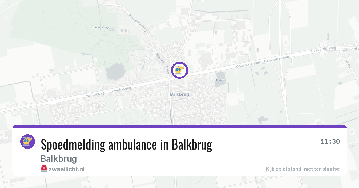 Spoedmelding ambulance in Balkbrug — 30 jul 2026
