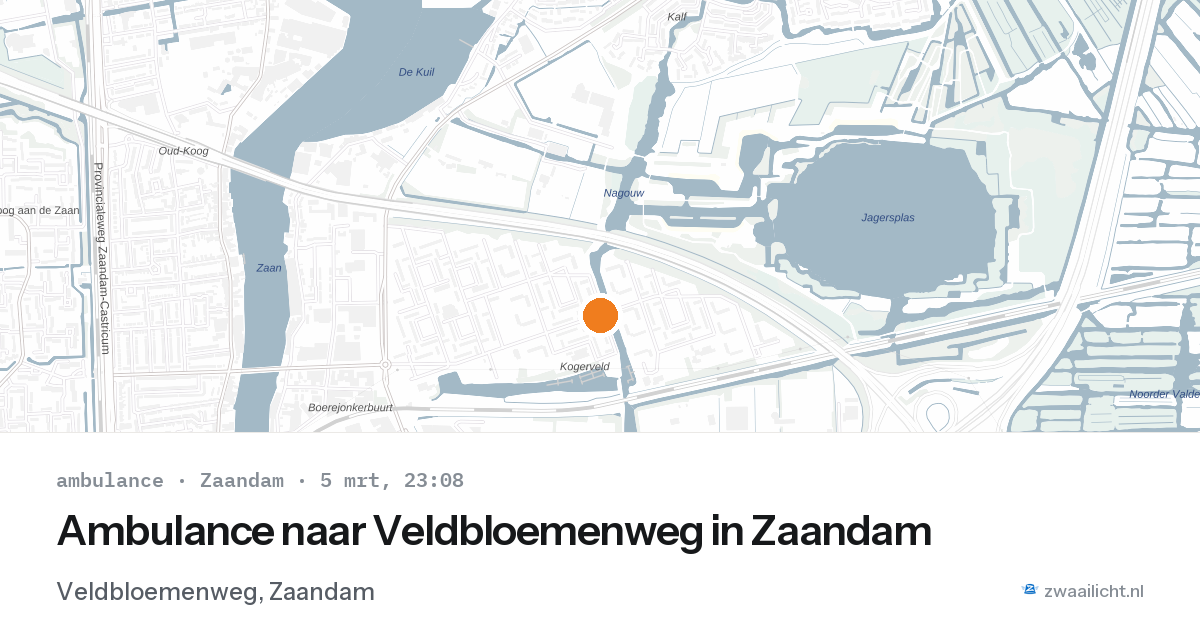 Ambulance naar Veldbloemenweg in Zaandam — 5 mrt 2026