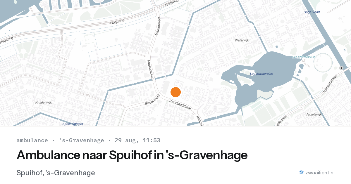 Ambulance naar Spuihof in 's-Gravenhage — 29 aug 2026