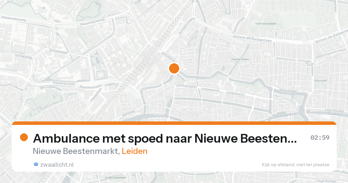 Ambulance met spoed naar Nieuwe Beestenmarkt in Leiden — 22 aug 2026