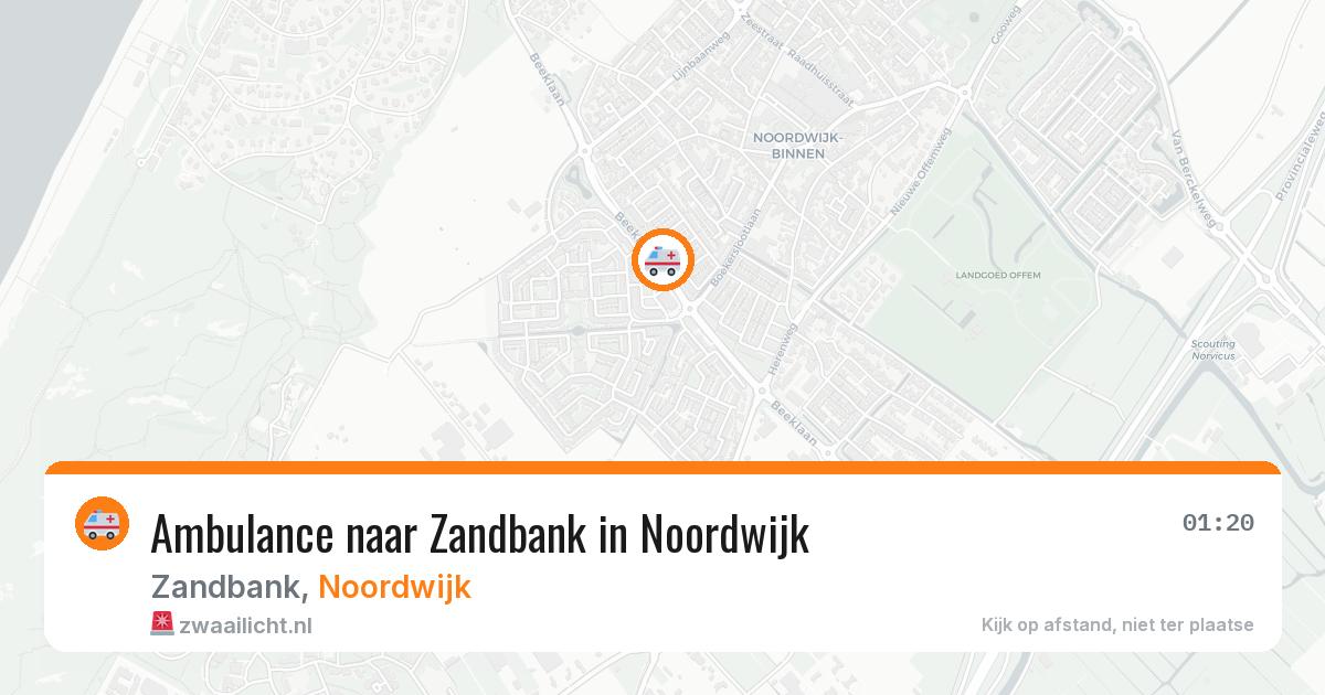 Ambulance naar Zandbank in Noordwijk — 9 aug 2026