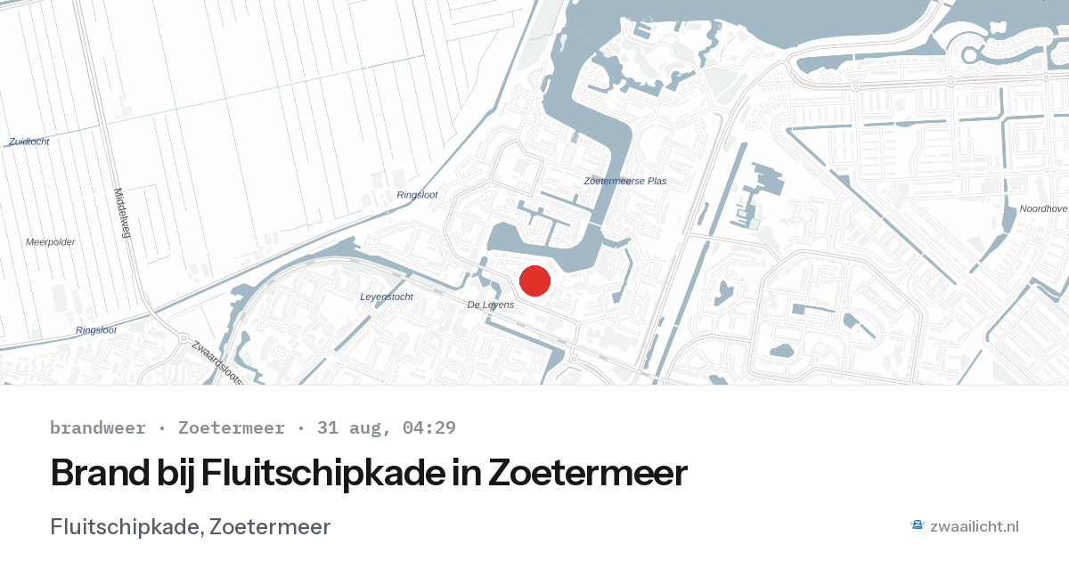 Brand bij Fluitschipkade in Zoetermeer — 31 aug 2026