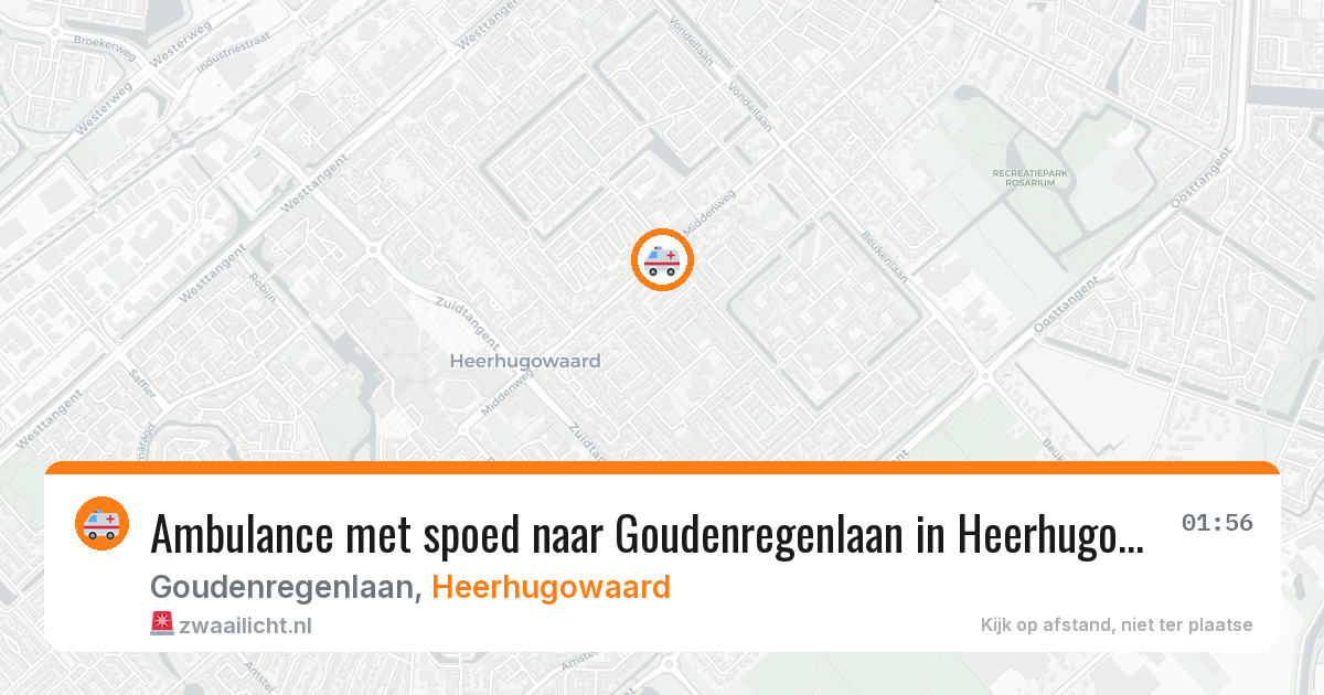 Ambulance met spoed naar Goudenregenlaan in Heerhugowaard — 5 aug 2026