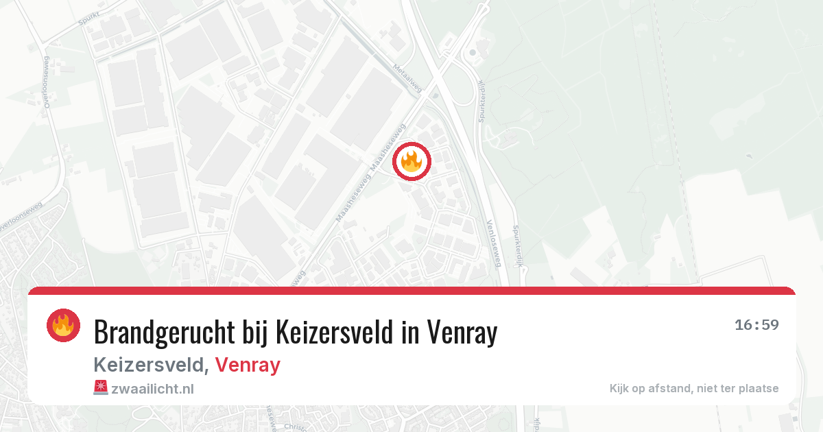Brandgerucht bij Keizersveld in Venray — 30 mei 2026