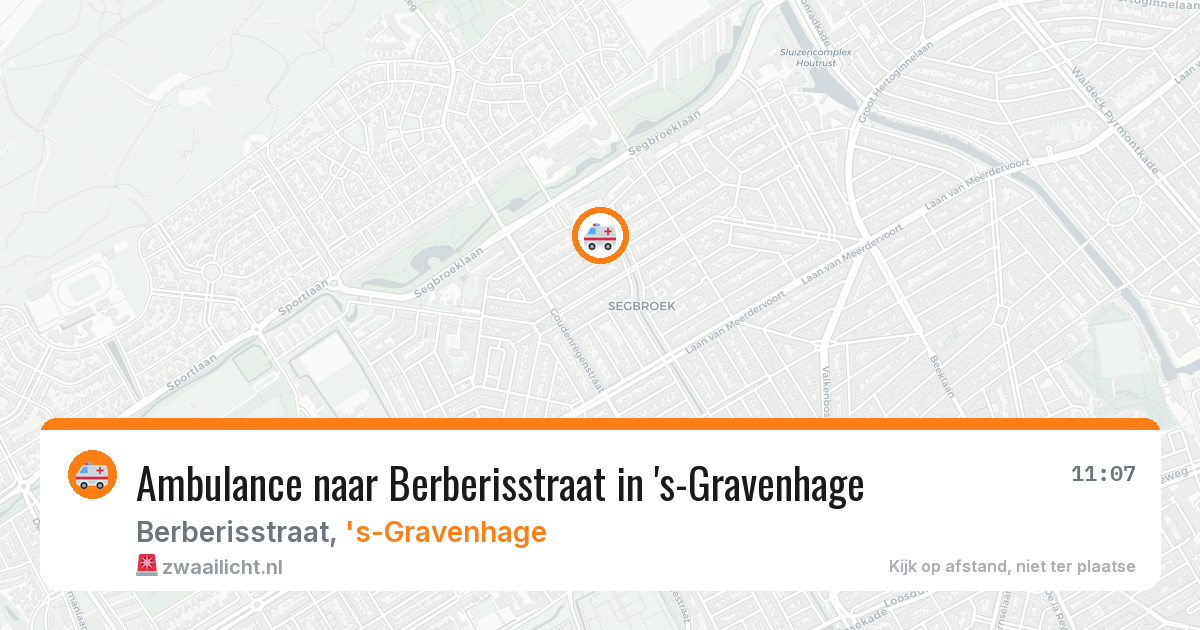 Ambulance naar Berberisstraat in 's-Gravenhage — 26 apr 2026