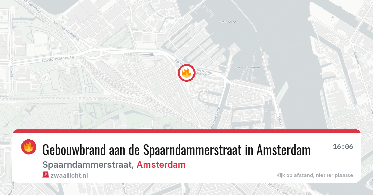 Gebouwbrand aan de Spaarndammerstraat in Amsterdam — 16 mrt 2026