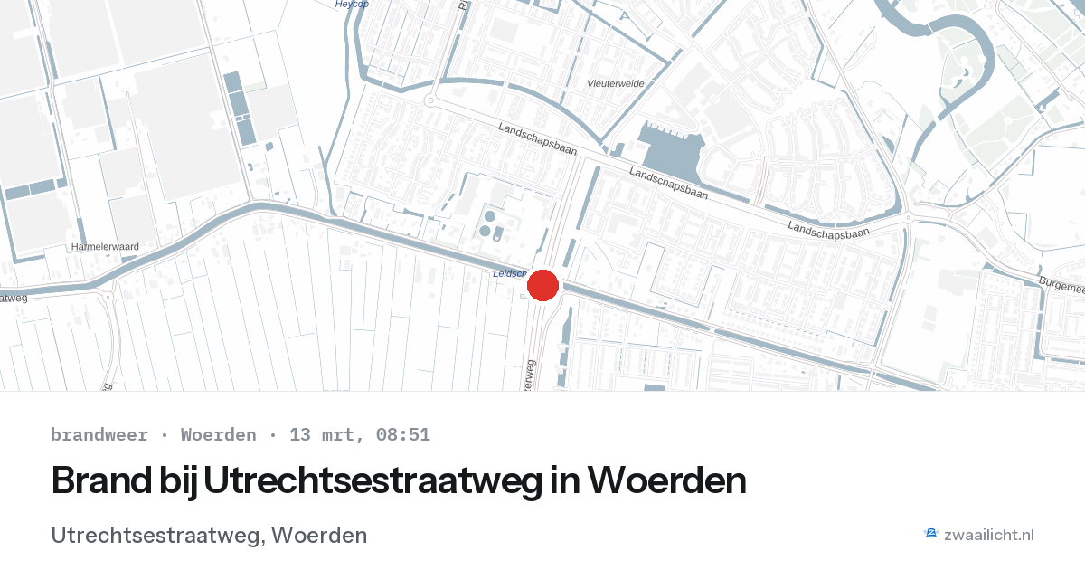 Brand bij Utrechtsestraatweg in Woerden — 13 mrt 2026