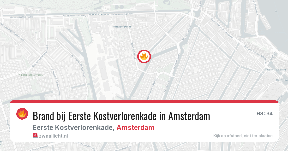 Brand bij Eerste Kostverlorenkade in Amsterdam — 8 mei 2026