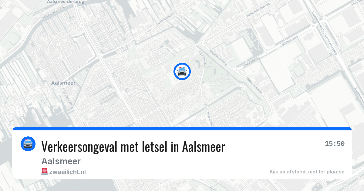 Verkeersongeval met letsel in Aalsmeer — 24 jun 2026