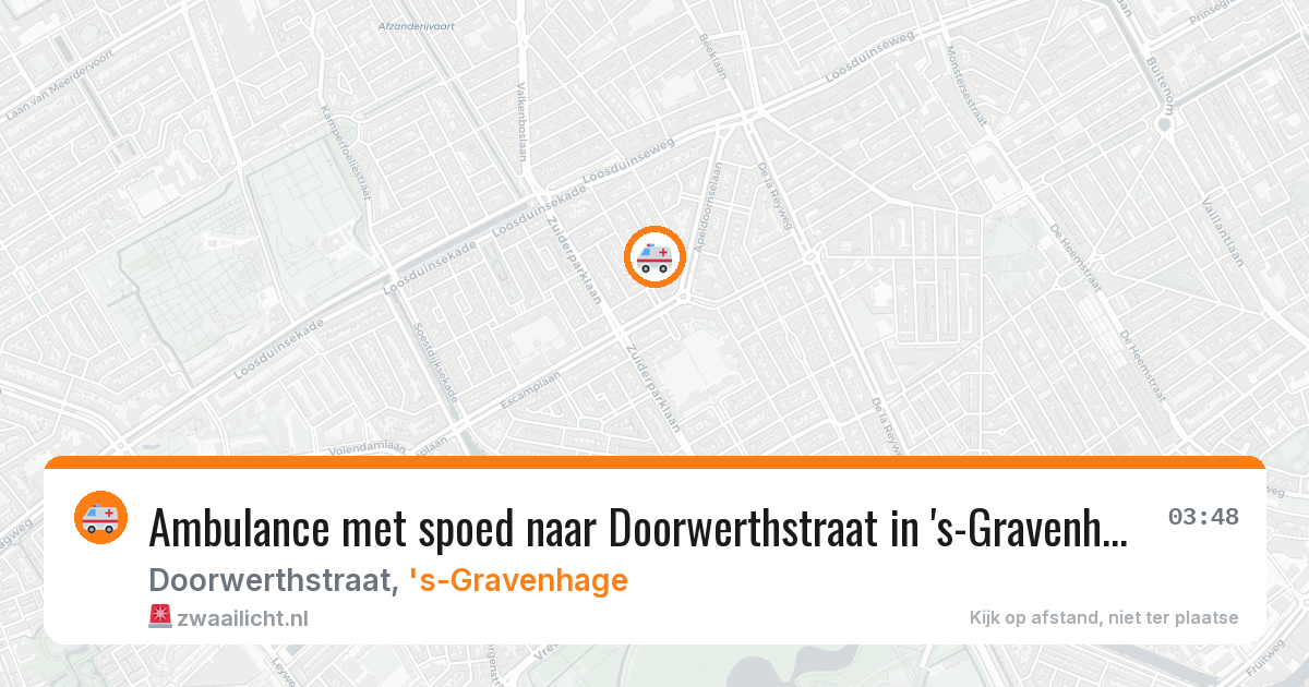 Ambulance met spoed naar Doorwerthstraat in 's-Gravenhage — 19 jul 2026