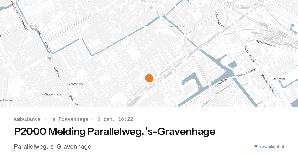 P2000 Melding Parallelweg, 's-Gravenhage — 6 feb 2026