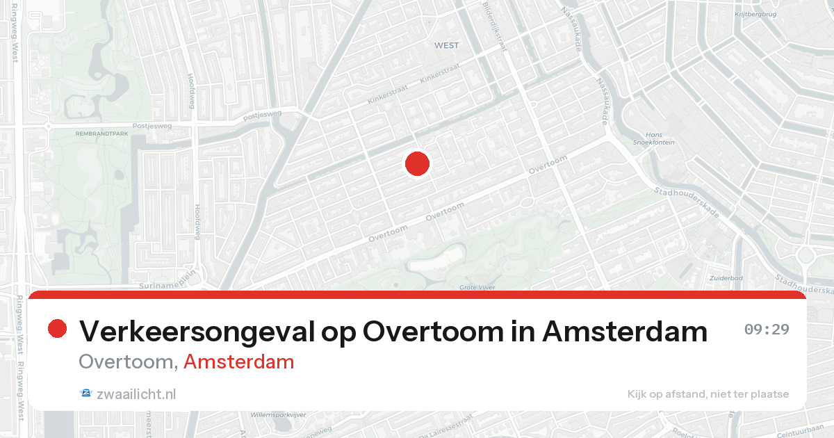 Verkeersongeval op Overtoom in Amsterdam — 22 aug 2026