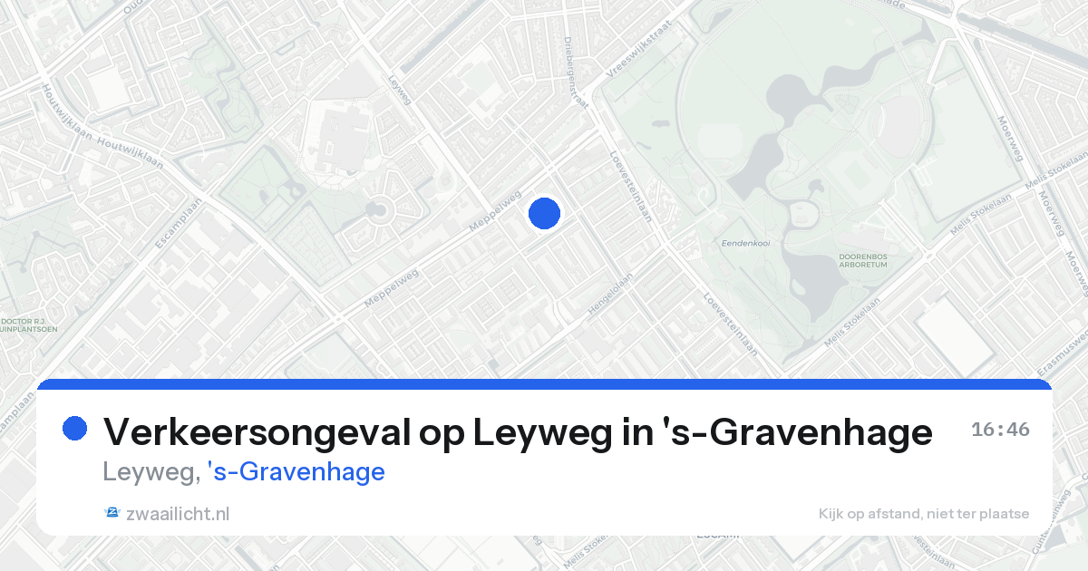 Verkeersongeval op Leyweg in 's-Gravenhage — 18 aug 2026