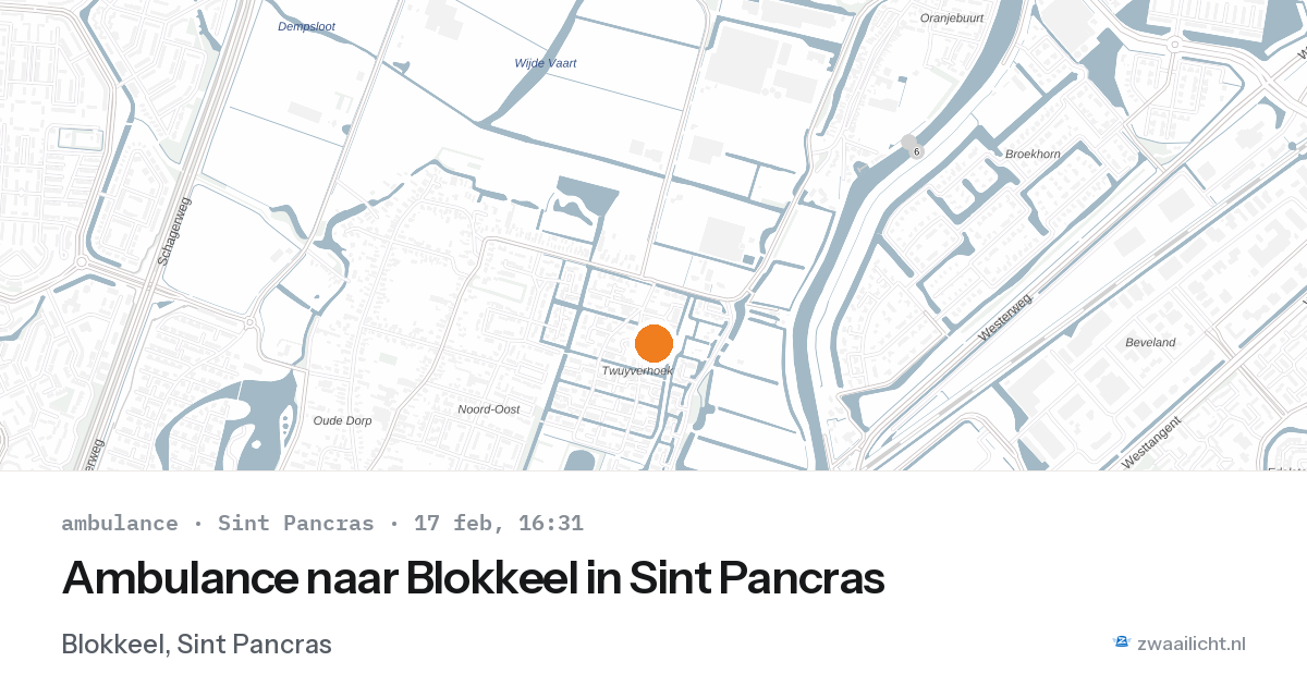 Ambulance naar Blokkeel in Sint Pancras — 17 feb 2026