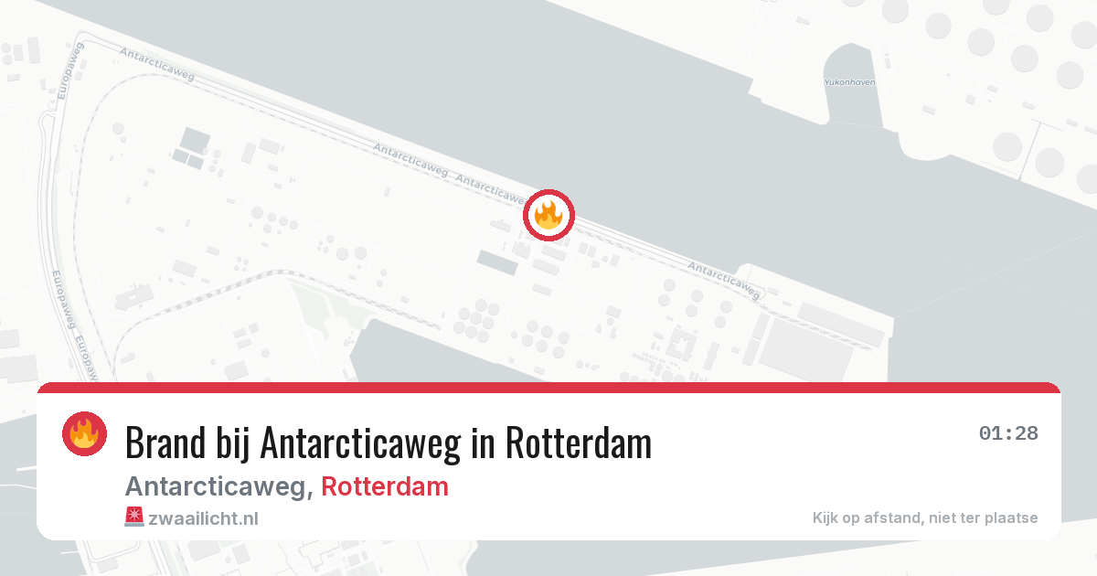 Brand bij Antarcticaweg in Rotterdam — 17 jun 2026