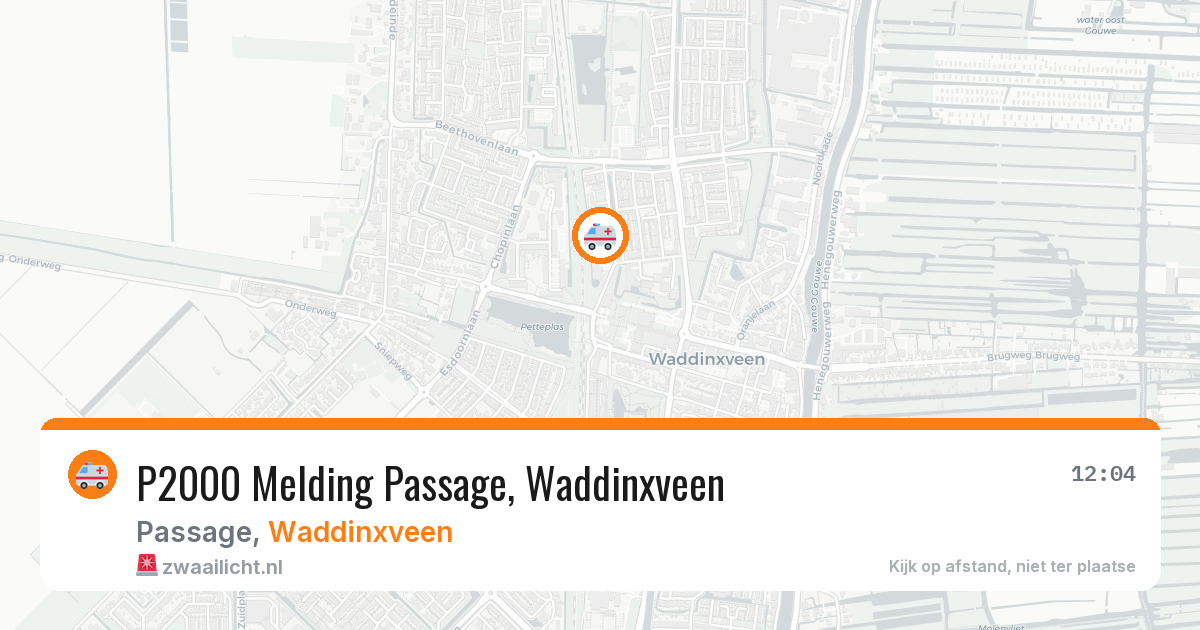 P2000 Melding Passage, Waddinxveen — 29 jan 2026