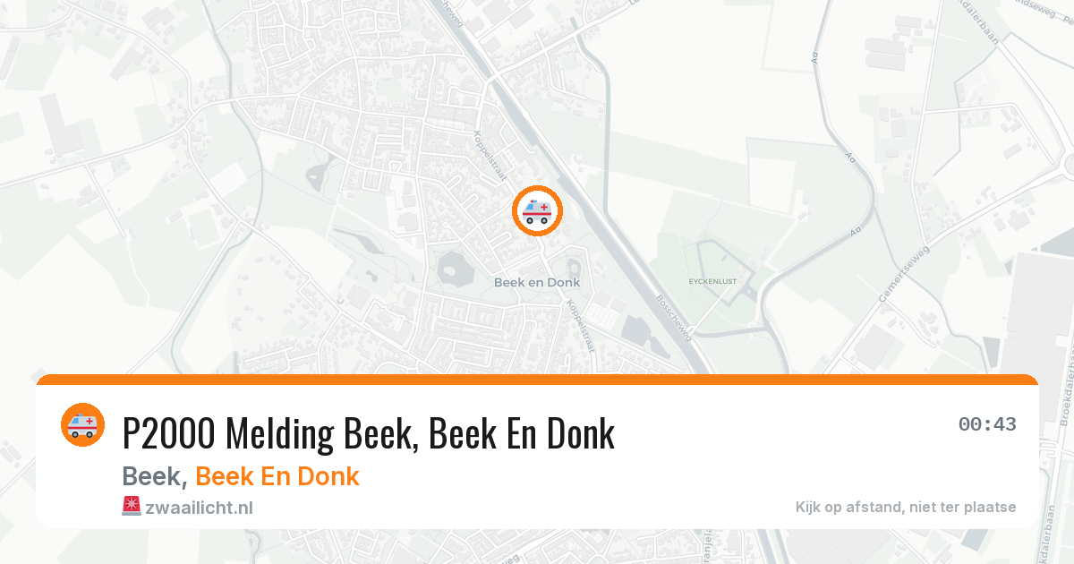 P2000 Melding Beek, Beek En Donk — 9 feb 2026
