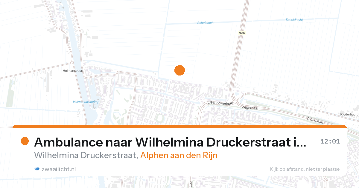 Ambulance naar Wilhelmina Druckerstraat in Alphen aan den Rijn — 28 aug 2026