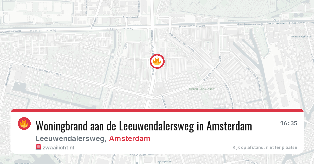 Woningbrand aan de Leeuwendalersweg in Amsterdam — 6 jun 2026