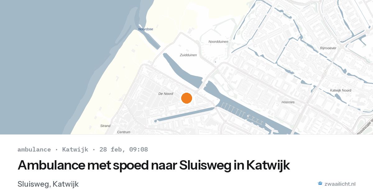 Ambulance met spoed naar Sluisweg in Katwijk — 28 feb 2026
