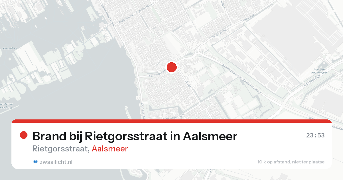 Brand bij Rietgorsstraat in Aalsmeer — 20 aug 2026