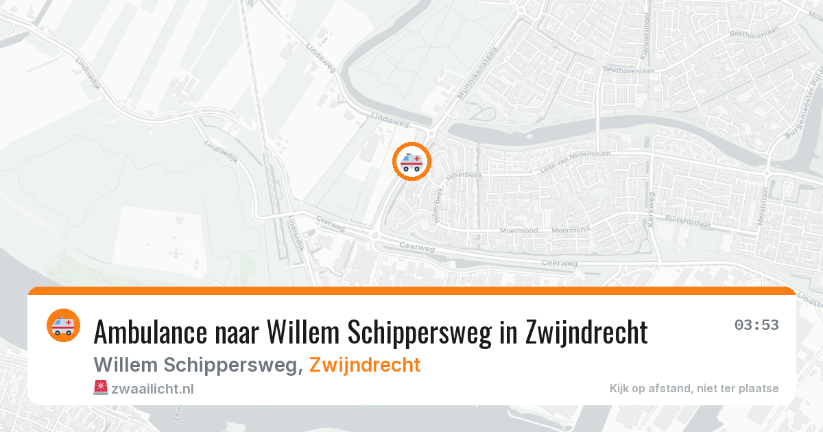 Ambulance naar Willem Schippersweg in Zwijndrecht — 25 jun 2026