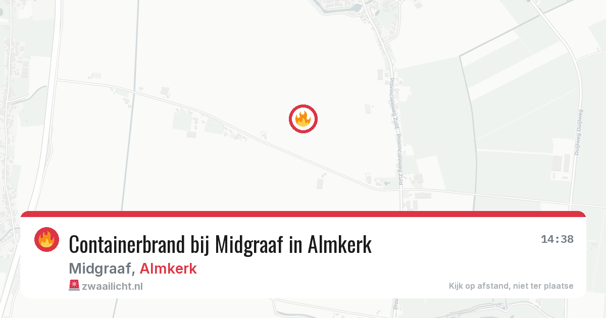 Containerbrand bij Midgraaf in Almkerk — 12 jul 2026