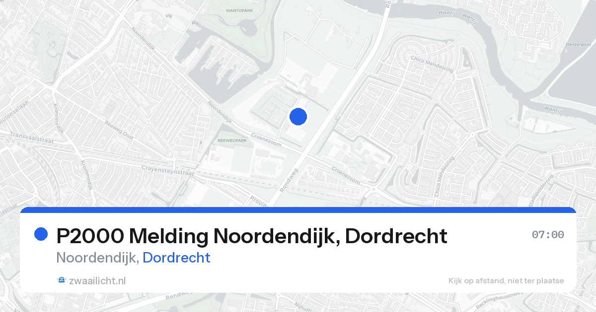 P2000 Melding Noordendijk, Dordrecht — 23 aug 2026