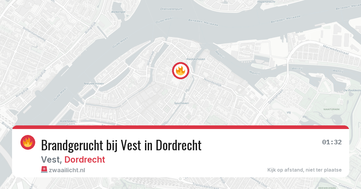 Brandgerucht bij Vest in Dordrecht — 27 jun 2026