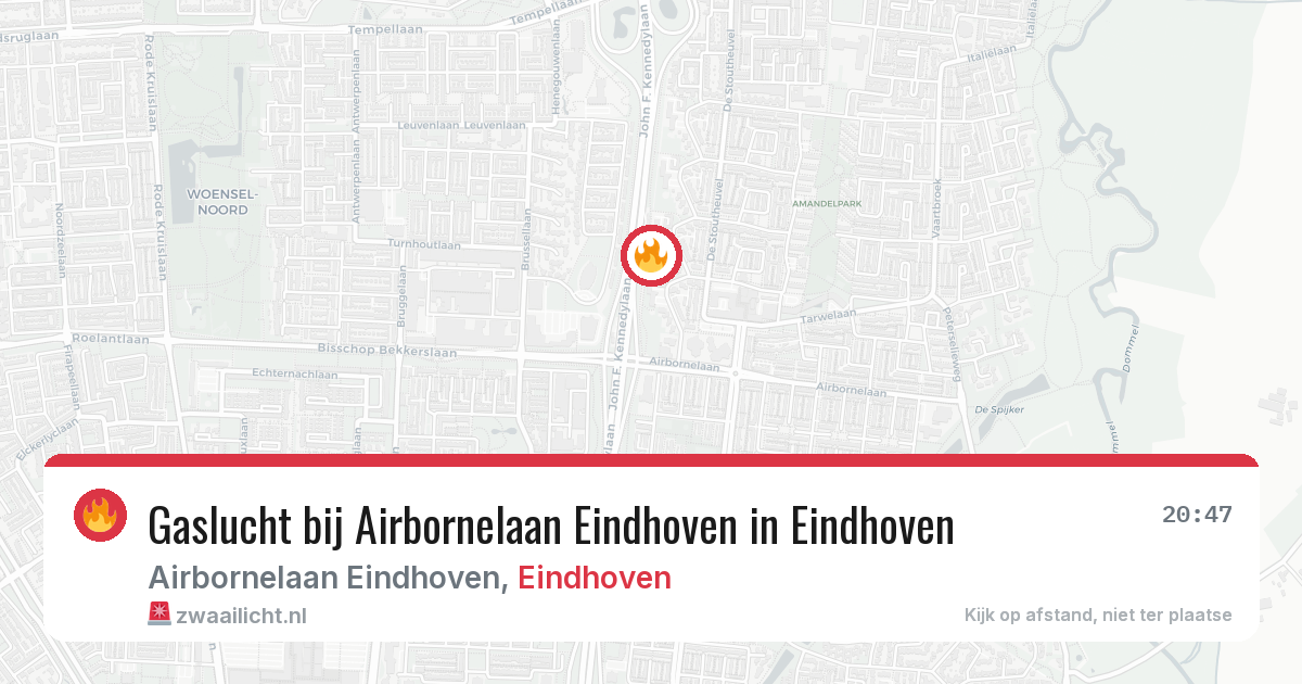 Gaslucht bij Airbornelaan Eindhoven in Eindhoven — 3 mrt 2026