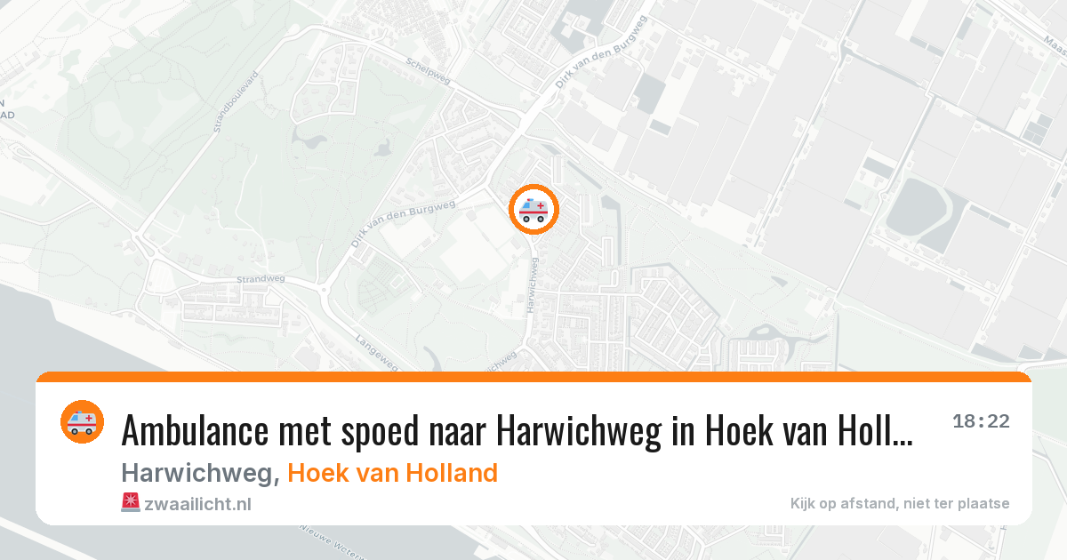 Ambulance met spoed naar Harwichweg in Hoek van Holland — 13 mei 2026