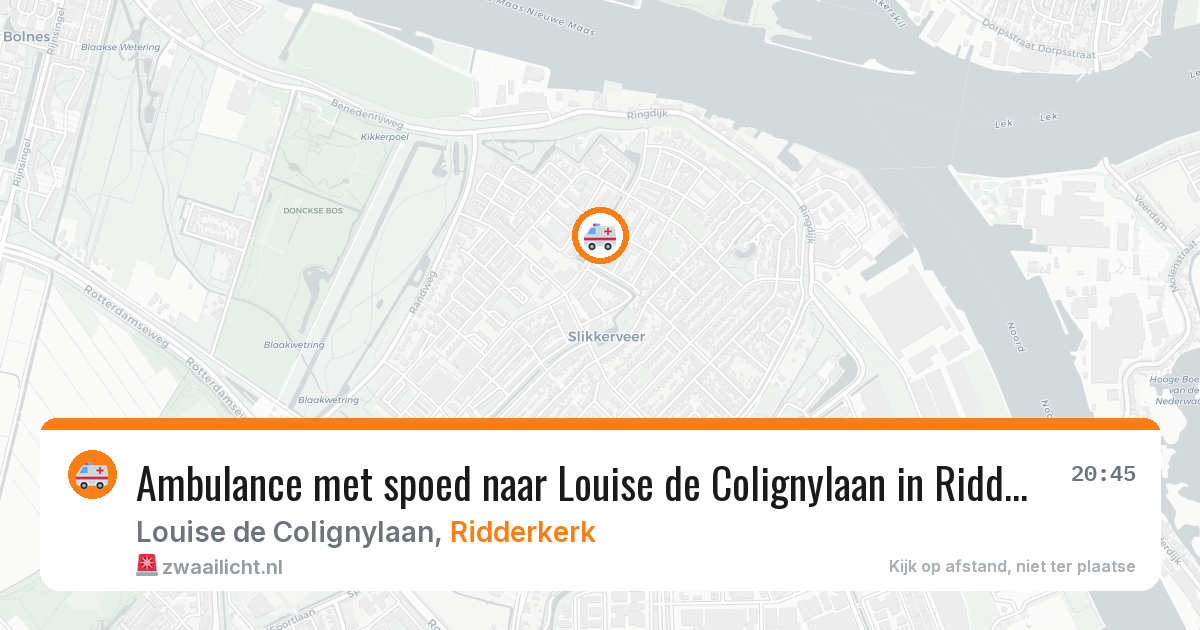 Ambulance met spoed naar Louise de Colignylaan in Ridderkerk — 1 aug 2026