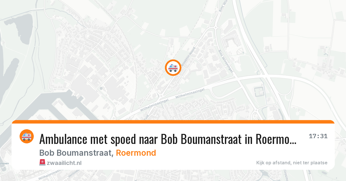 Ambulance met spoed naar Bob Boumanstraat in Roermond — 27 jul 2026