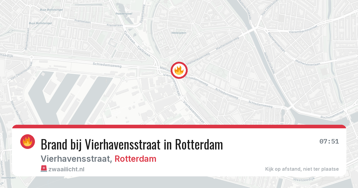 Brand bij Vierhavensstraat in Rotterdam — 21 jul 2026