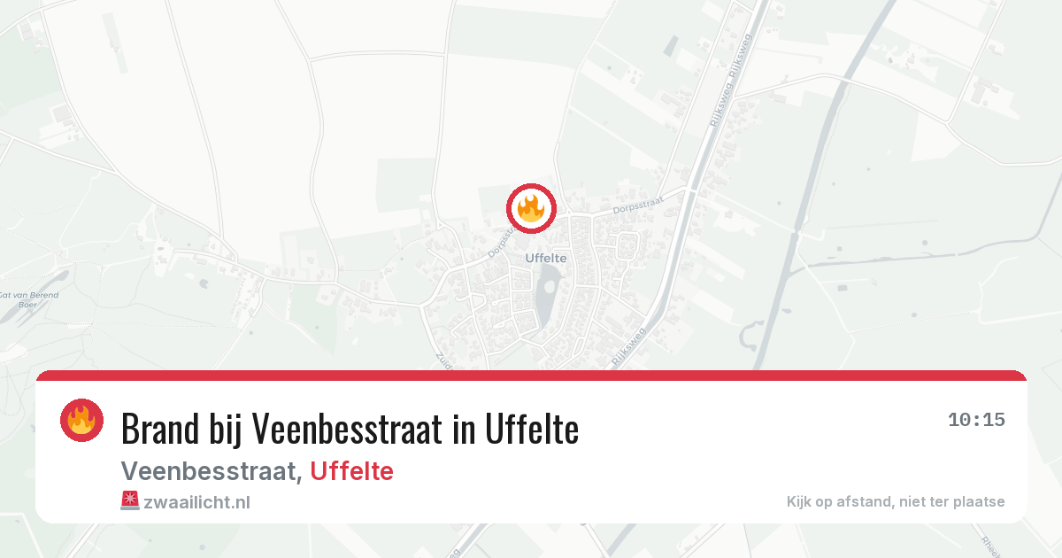 Brand bij Veenbesstraat in Uffelte — 7 aug 2026