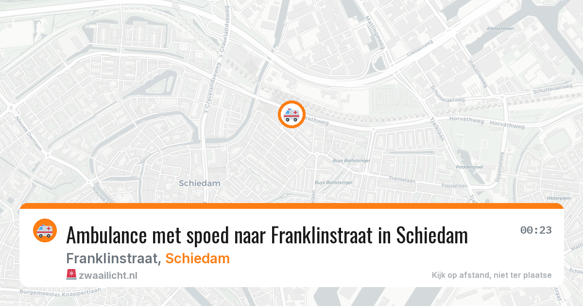 Ambulance met spoed naar Franklinstraat in Schiedam — 30 mei 2026