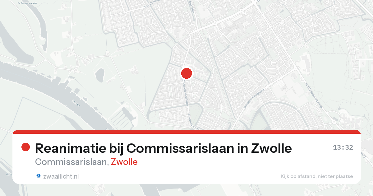 Reanimatie bij Commissarislaan in Zwolle — 15 aug 2026