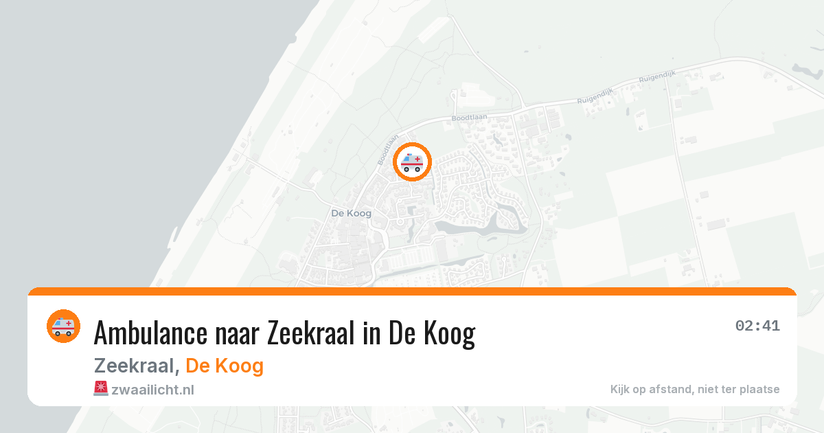 Ambulance naar Zeekraal in De Koog — 18 jul 2026