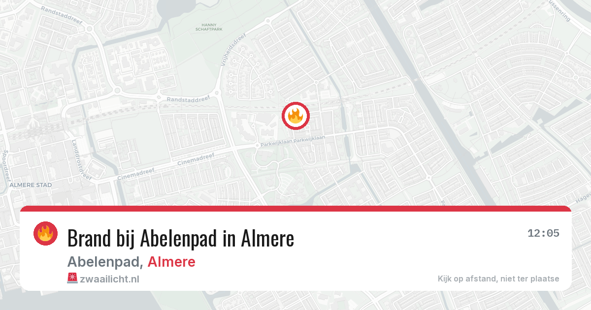 Brand bij Abelenpad in Almere — 21 jun 2026