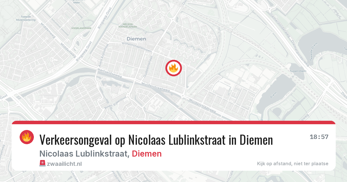 Verkeersongeval op Nicolaas Lublinkstraat in Diemen — 5 mei 2026