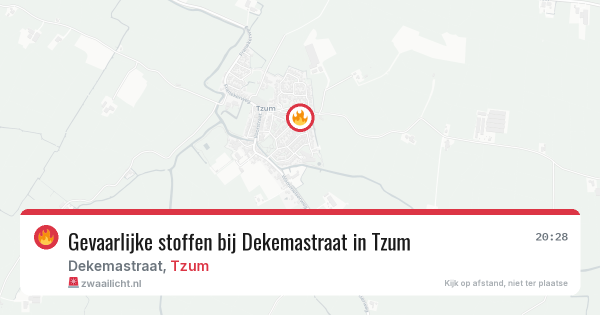 Gevaarlijke stoffen bij Dekemastraat in Tzum — 28 jun 2026