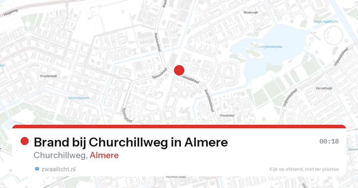 Brand bij Churchillweg in Almere — 14 apr 2026