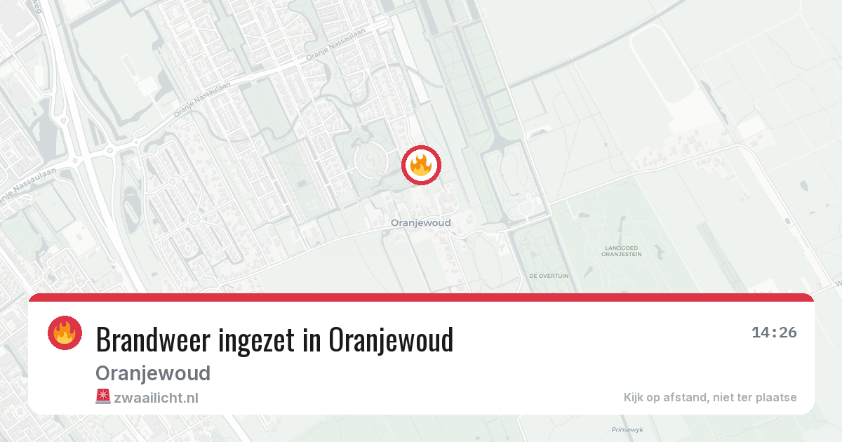 Brandweer ingezet in Oranjewoud — 21 mrt 2026 | 🚨 Zwaailicht.nl
