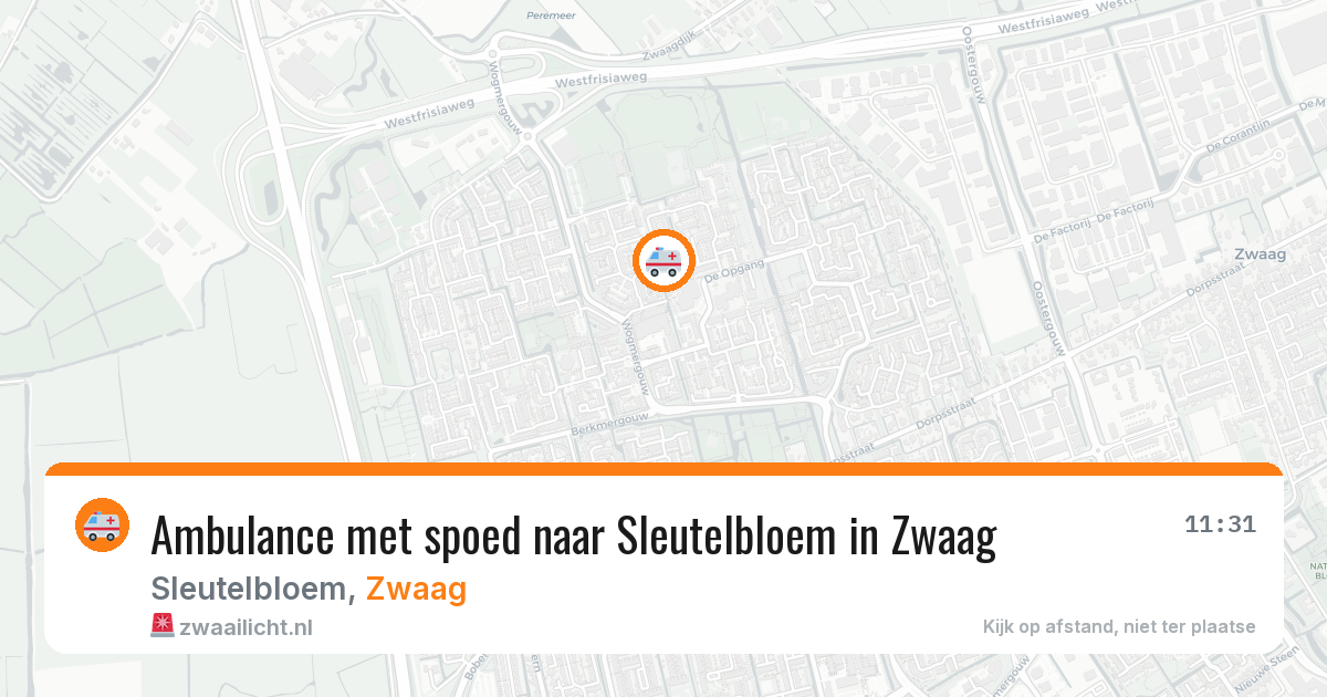 Ambulance met spoed naar Sleutelbloem in Zwaag — 4 jun 2026