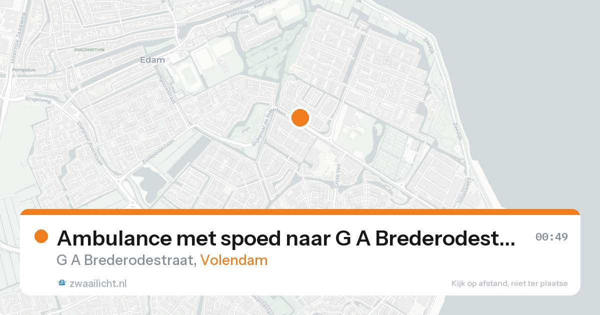 Ambulance met spoed naar G A Brederodestraat in Volendam — 30 jan 2026
