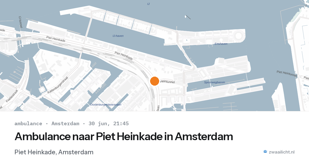 Ambulance naar Piet Heinkade in Amsterdam — 30 jun 2026