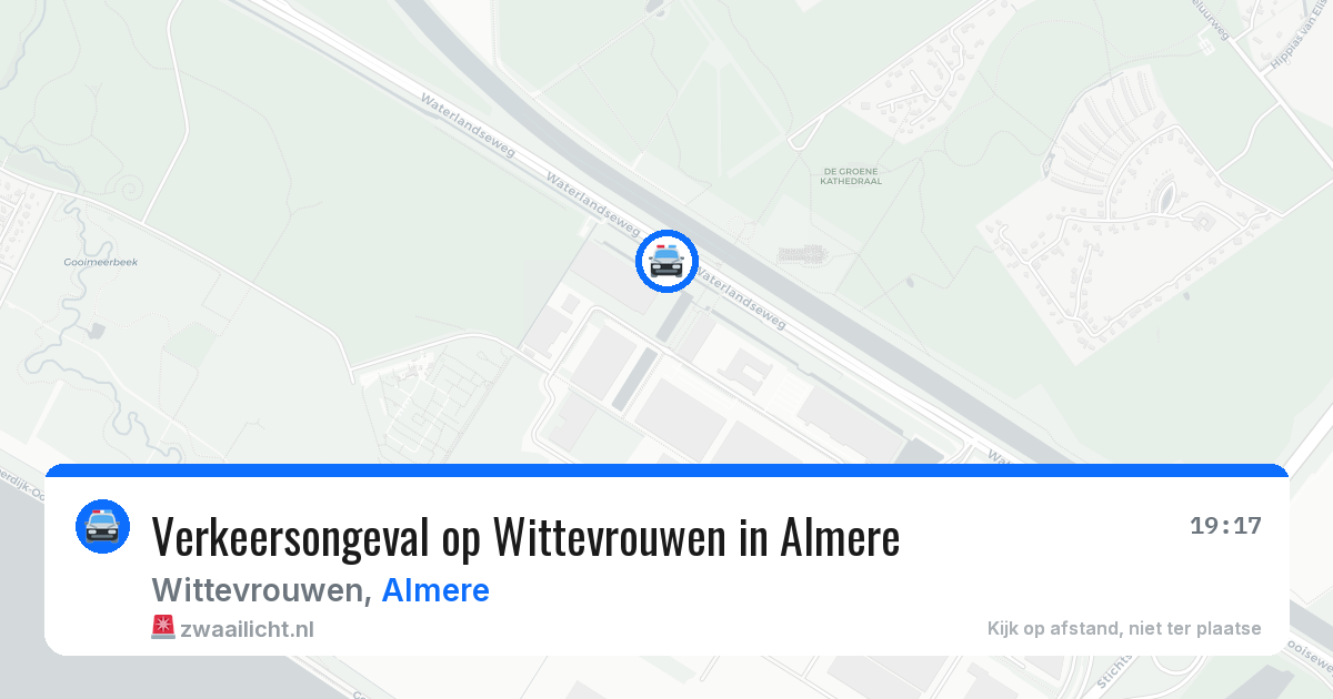 Verkeersongeval op Wittevrouwen in Almere — 31 mei 2026