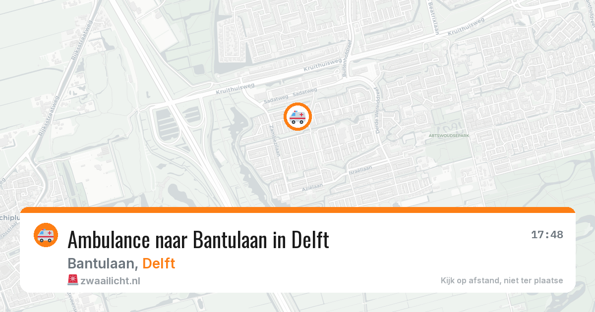 Ambulance naar Bantulaan in Delft — 10 aug 2026
