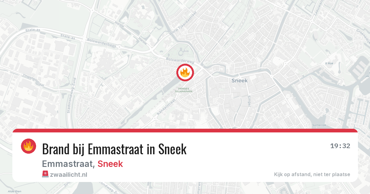 Brand bij Emmastraat in Sneek — 25 jun 2026