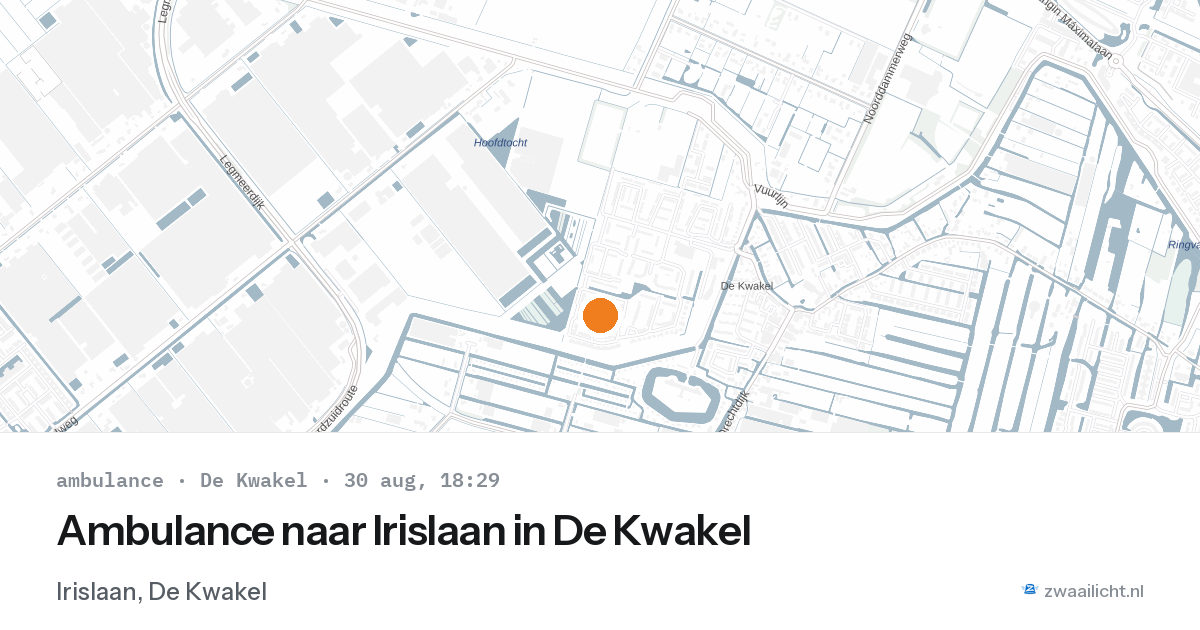 Ambulance naar Irislaan in De Kwakel — 30 aug 2026